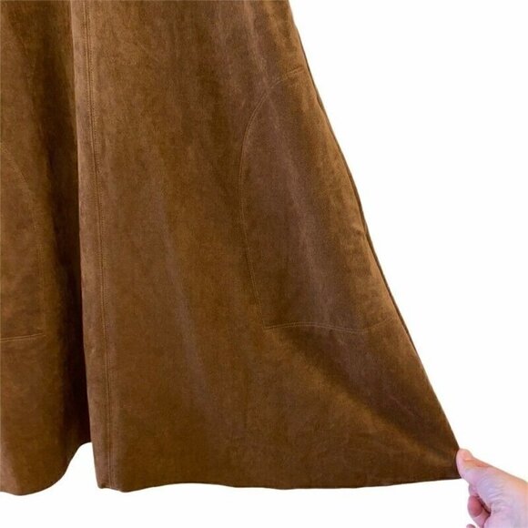 NEW Wilfred Trompette Dress Brown Faux Suede Keyhole XXS - Picture 4 of 9